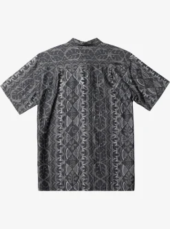 Sale Quiksilver Waterman Paradise Day Short Sleeve Shirt Black Paradise Bay