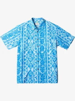 Discount Quiksilver Waterman Paradise Day Short Sleeve Shirt Directoire Blue Paradise Bay