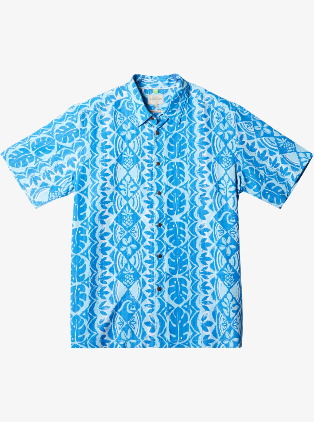 Discount Quiksilver Waterman Paradise Day Short Sleeve Shirt Directoire Blue Paradise Bay
