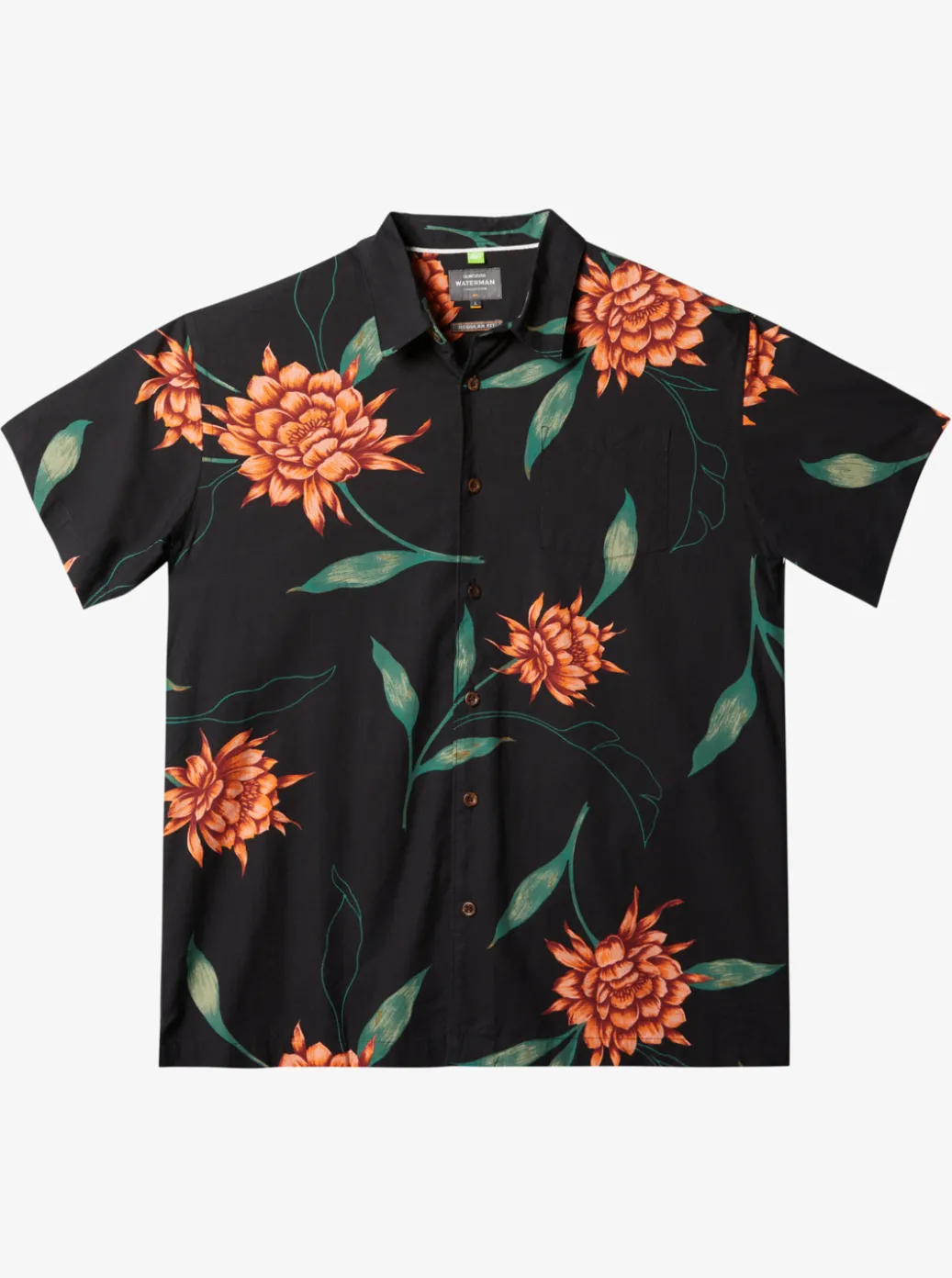 Flash Sale Quiksilver Waterman Perfect Bloom Short Sleeve Shirt Black Perfect Bloom