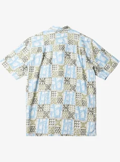 Sale Quiksilver Waterman Plaid Flight Short Sleeve Shirt Tea Checked Flight