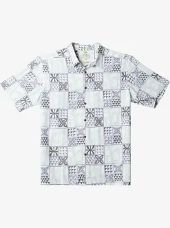 Best Sale Quiksilver Waterman Plaid Flight Short Sleeve Shirt White Checked Flight