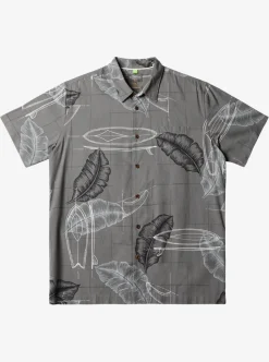 Flash Sale Quiksilver Waterman Right Point Short Sleeve Shirt Granite Gray Right Point