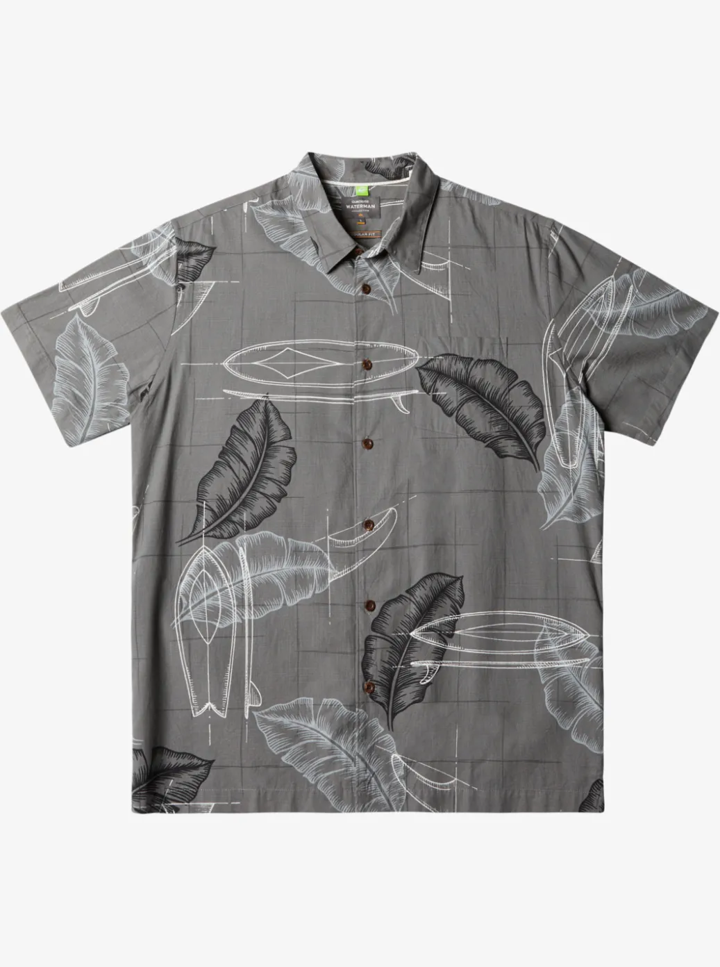 Flash Sale Quiksilver Waterman Right Point Short Sleeve Shirt Granite Gray Right Point