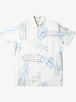 Hot Quiksilver Waterman Right Point Short Sleeve Shirt Antique White Right Point
