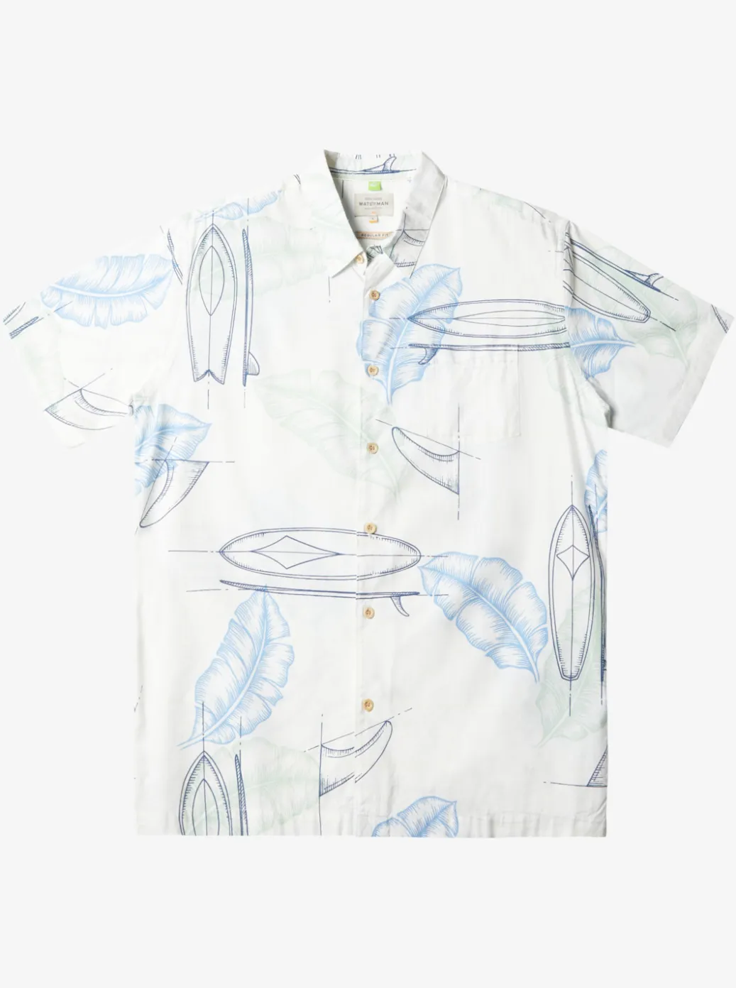 Hot Quiksilver Waterman Right Point Short Sleeve Shirt Antique White Right Point