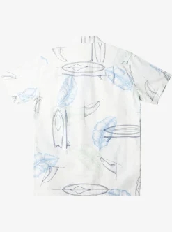 Hot Quiksilver Waterman Right Point Short Sleeve Shirt Antique White Right Point