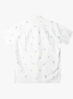Best Quiksilver Waterman Sail Palm Short Sleeve Shirt Antique White Sail Palms