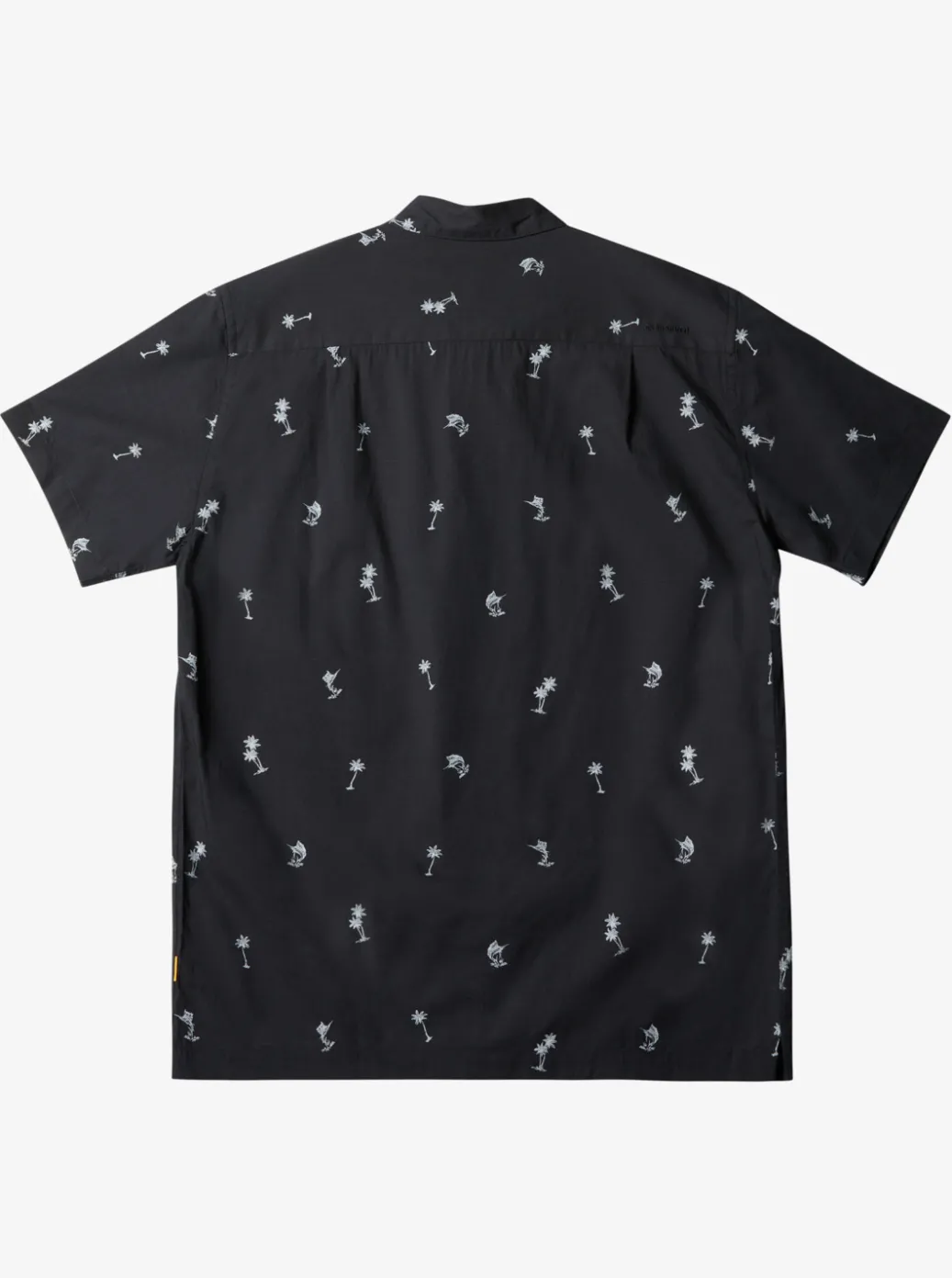 Clearance Quiksilver Waterman Sail Palm Short Sleeve Shirt Black Sail Palms