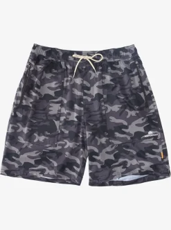 Hot Quiksilver Waterman Scout Zipper Print 19" Amphibian Boardshorts Black Camo Scout