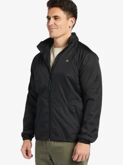 Best Quiksilver Waterman Shell Shock Water-Resistant Lightweight Mini Ripstop Windbreaker Black