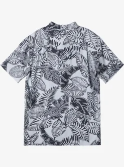 Shop Quiksilver Waterman Siesta Short Sleeve Shirt Black / Wht