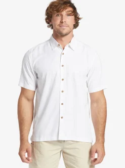 Online Quiksilver Waterman Tahiti Palms Premium Anti-Wrinkle Shirt White