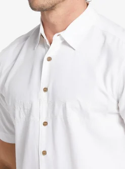 Online Quiksilver Waterman Tahiti Palms Premium Anti-Wrinkle Shirt White