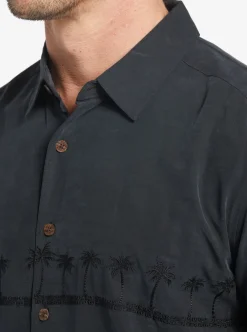 Cheap Quiksilver Waterman Tahiti Palms Premium Anti-Wrinkle Shirt Black