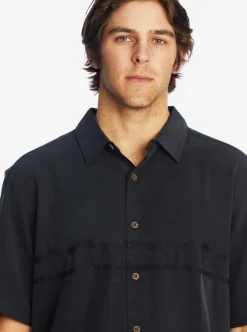 Cheap Quiksilver Waterman Tahiti Palms Premium Anti-Wrinkle Shirt Black
