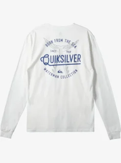 Best Quiksilver Waterman Tails Up Long Sleeve T-Shirt Snow White