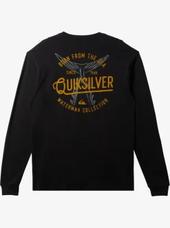 Fashion Quiksilver Waterman Tails Up Long Sleeve T-Shirt Black