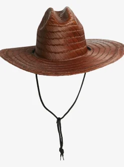 Best Sale Quiksilver Waterman The Tier Straw Lifeguard Hat Dark Brown