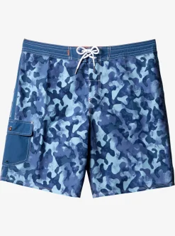 Online Quiksilver Waterman Throwback Camo 19" Boardshorts Ensign Blue Throwback