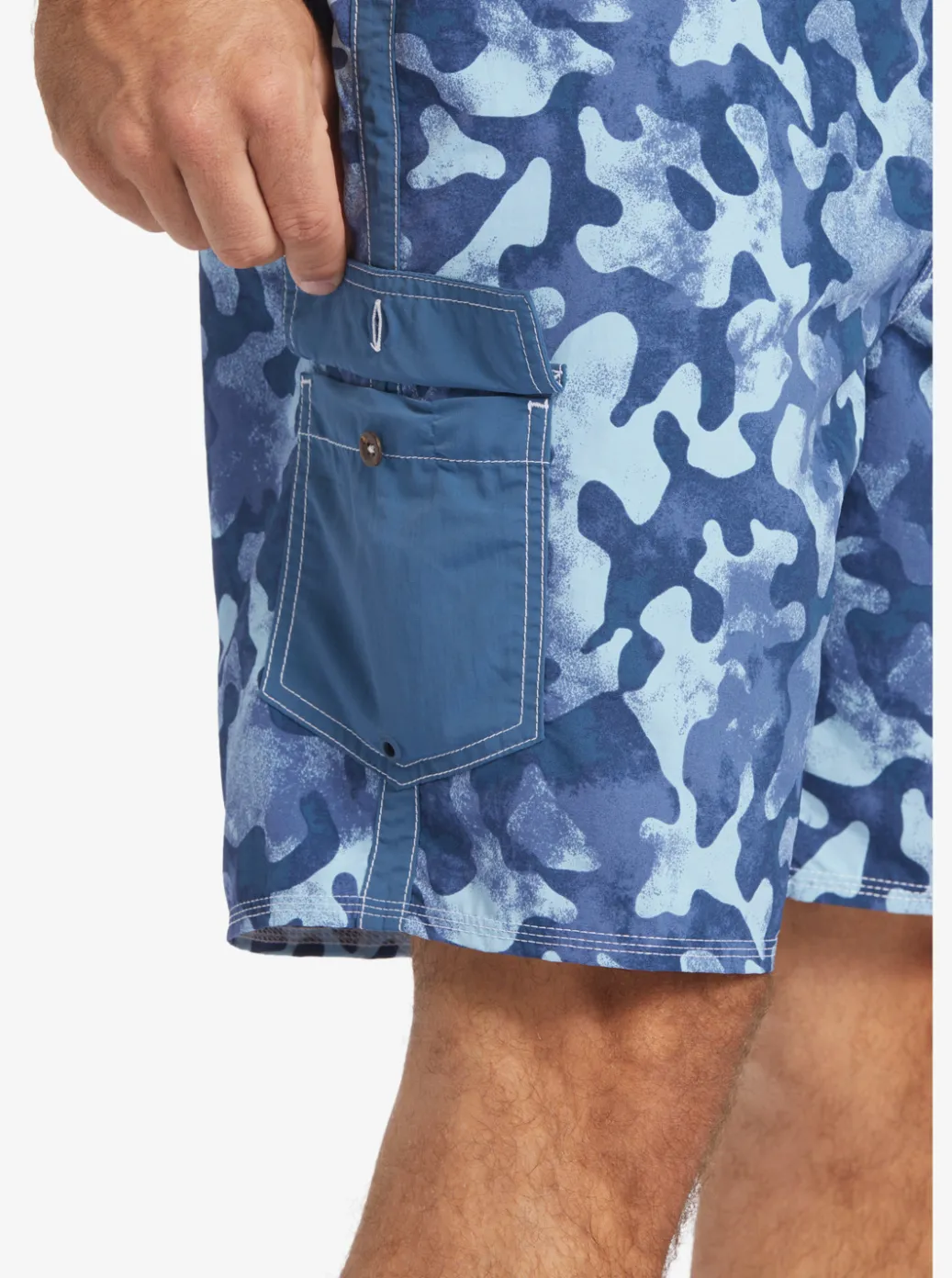 Online Quiksilver Waterman Throwback Camo 19" Boardshorts Ensign Blue Throwback