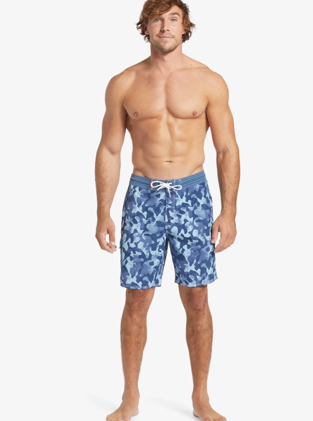 Online Quiksilver Waterman Throwback Camo 19" Boardshorts Ensign Blue Throwback