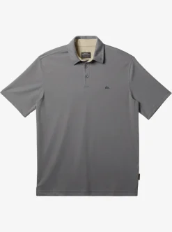 New Quiksilver Waterman Water Short Sleeve Polo Shirt Sharkskin