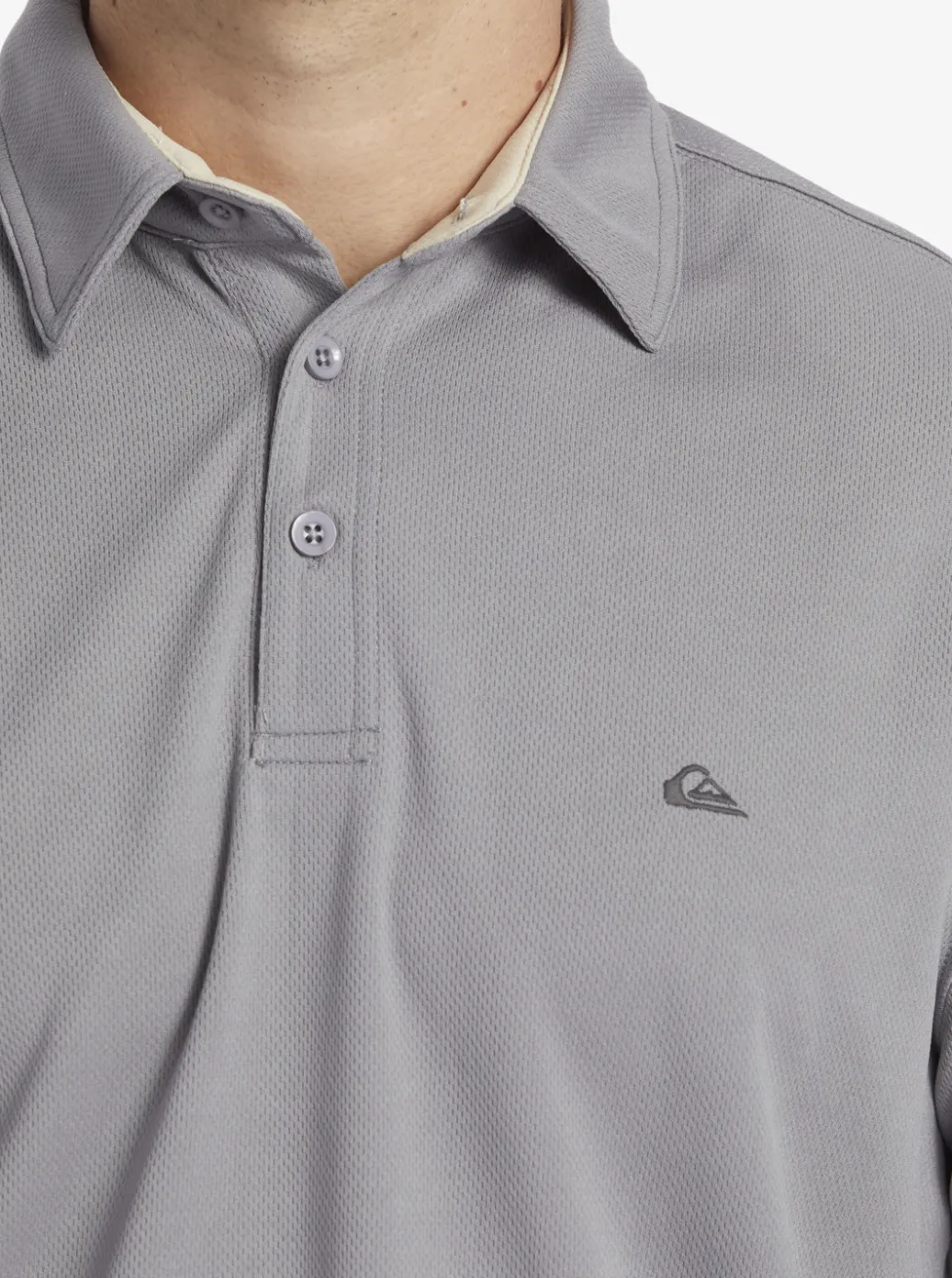 New Quiksilver Waterman Water Short Sleeve Polo Shirt Sharkskin