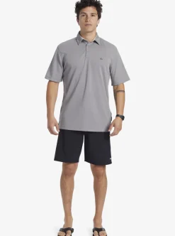 New Quiksilver Waterman Water Short Sleeve Polo Shirt Sharkskin