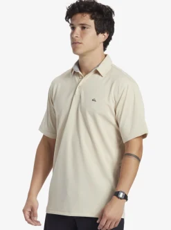 Best Quiksilver Waterman Water Short Sleeve Polo Shirt Brown Rice