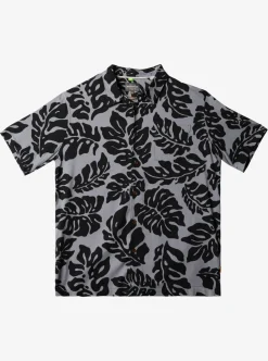 New Quiksilver Waterman Waterfall Rain Short Sleeve Shirt Black Waterfall Rain