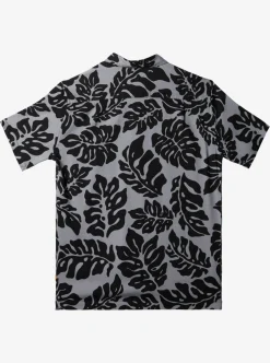New Quiksilver Waterman Waterfall Rain Short Sleeve Shirt Black Waterfall Rain