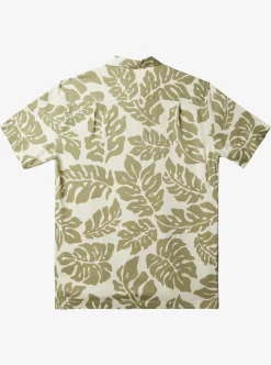 Fashion Quiksilver Waterman Waterfall Rain Short Sleeve Shirt Tea Waterfall Rain