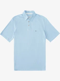 Fashion Quiksilver Waterman Waterpolo Short Sleeve Polo Shirt Dusk Blue