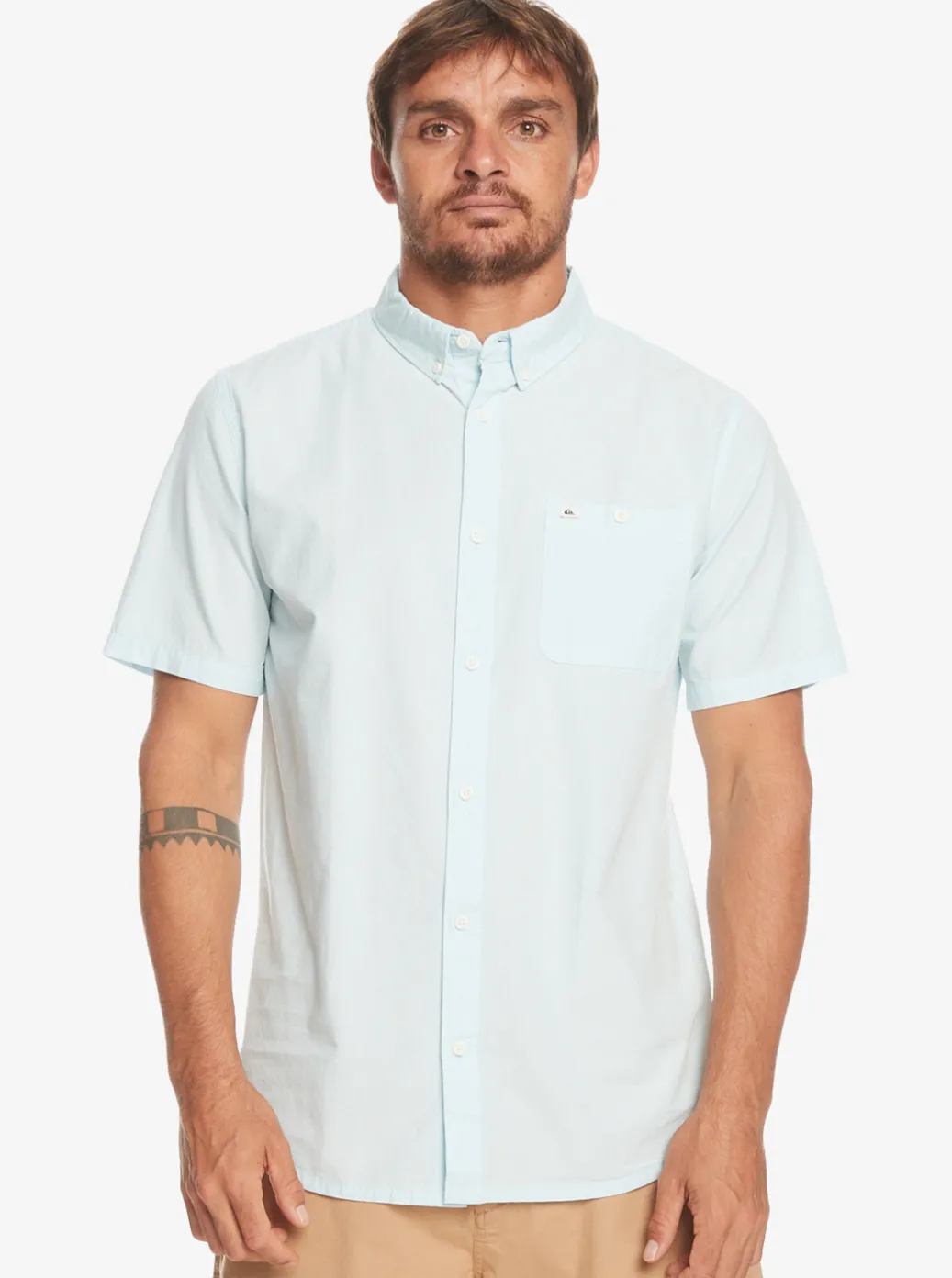Discount Quiksilver Winfall Short Sleeve Shirt Clear Sky