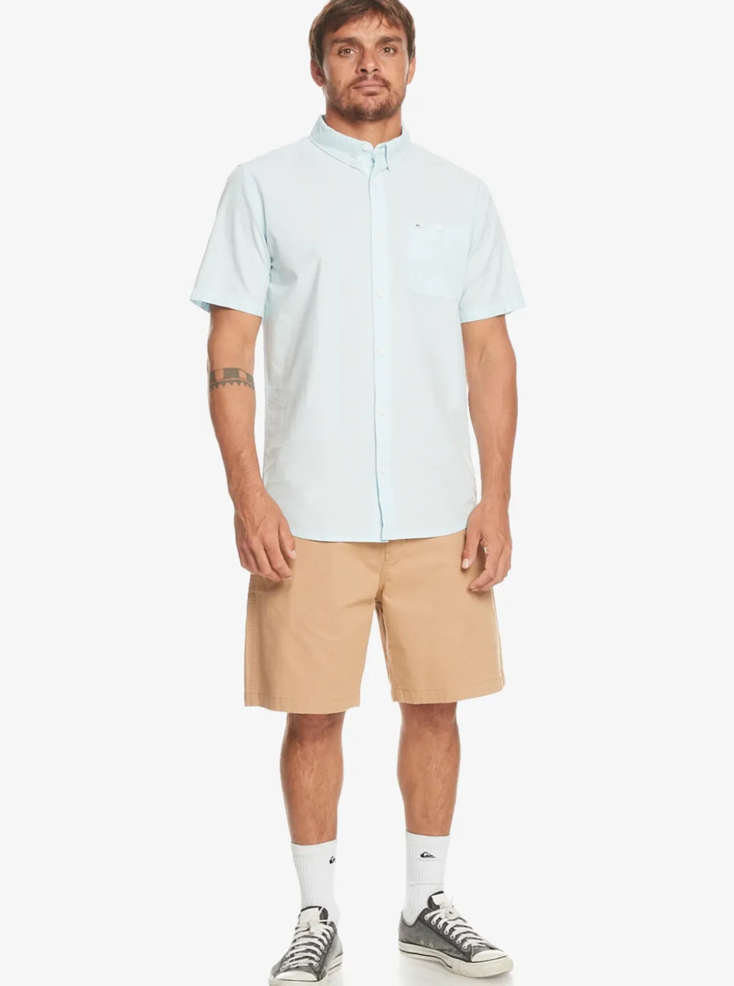 Discount Quiksilver Winfall Short Sleeve Shirt Clear Sky